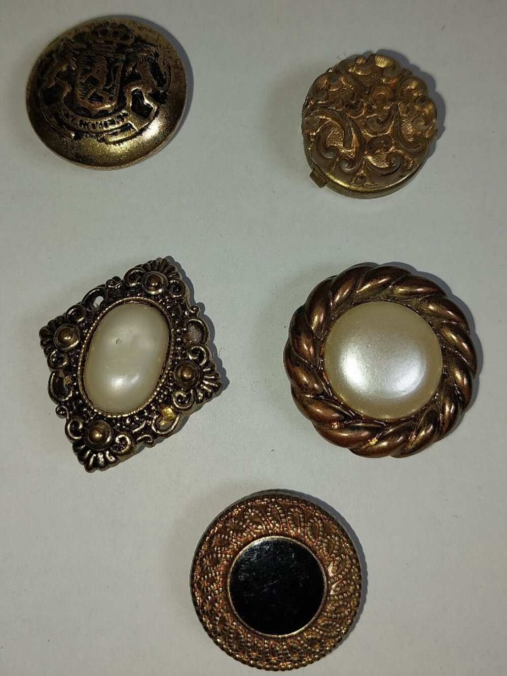 Vintage Button Covers Set of 5